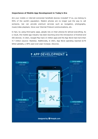 importance of mobile app development in today