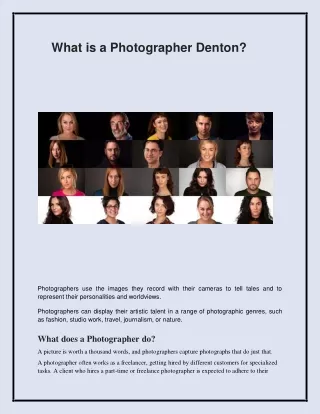 what is a photographer denton