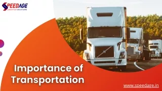The Role of Transportation in 2022 | Speedage Logistics Solutions