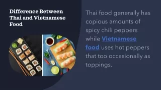 Difference Between Thai and Vietnamese Food