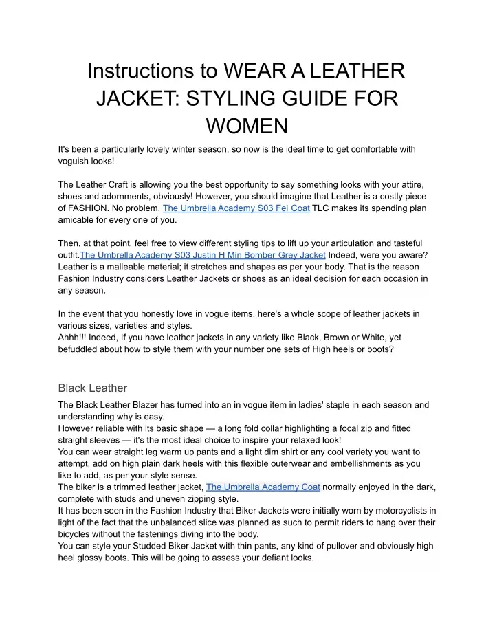 instructions to wear a leather jacket styling