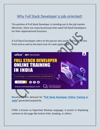 why full stack developer is job why full stack