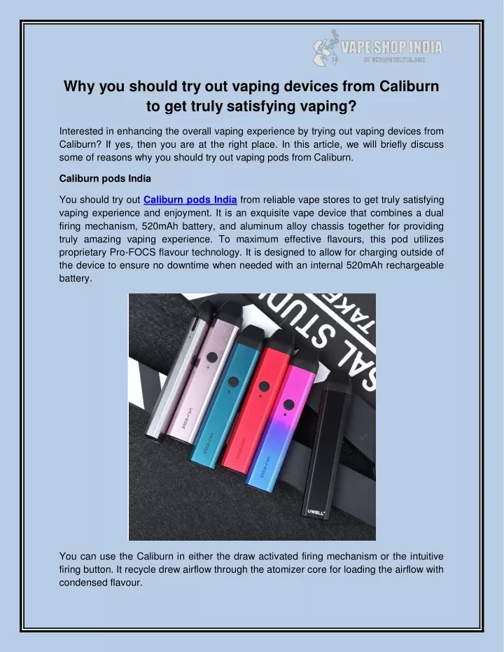 why you should try out vaping devices from