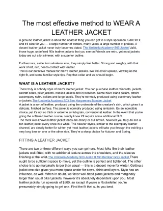 the most effective method to wear a leather jacket