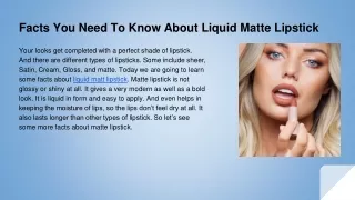 Facts You Need To Know About Liquid Matte Lipstick