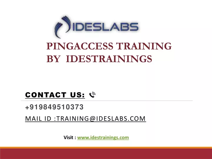 pingaccess training by idestrainings