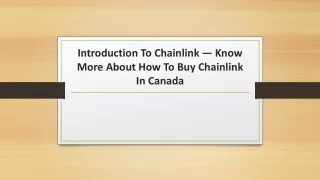 introduction to chainlink know more about how to buy chainlink in canada