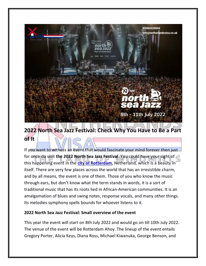 2022 north sea jazz festival check why you have