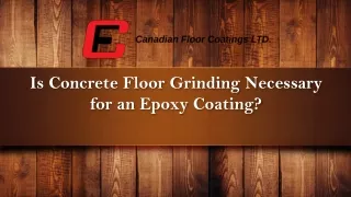 Is Concrete Floor Grinding Necessary for an Epoxy Coating?