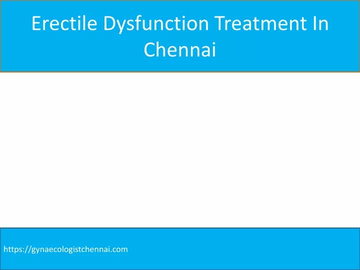 erectile dysfunction treatment in chennai