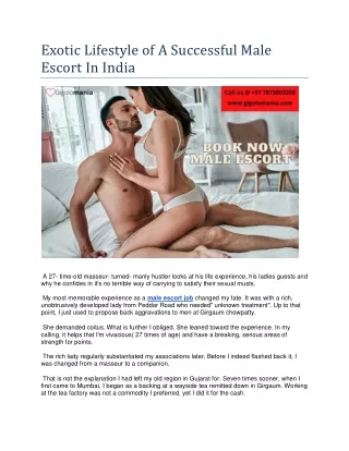 Exotic Lifestyle Of A Successful Male Escort In India