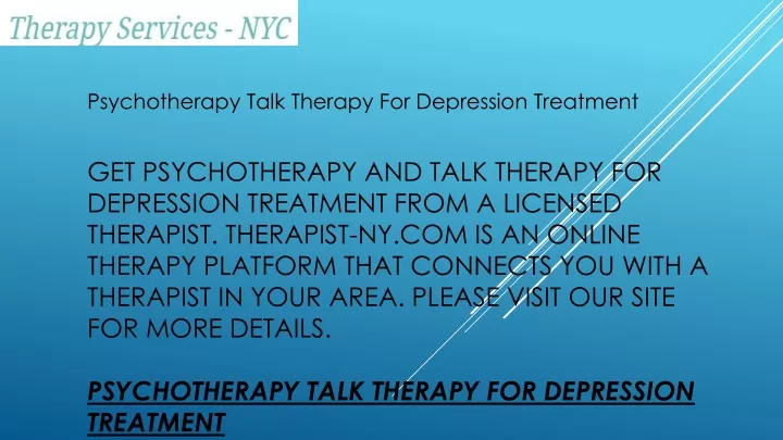 psychotherapy talk therapy for depression treatment