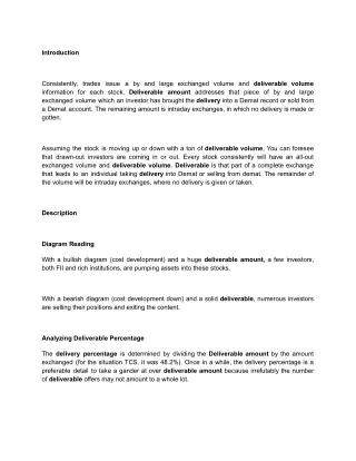 The History of What Is Deliverable Percentage In Stock Market (1)