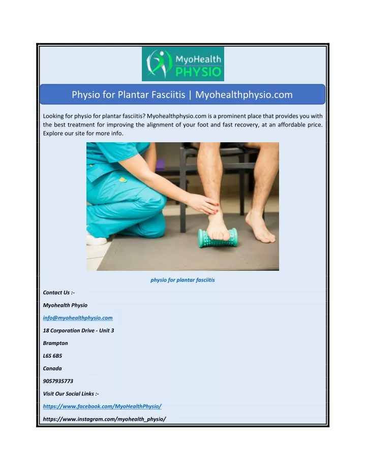 physio for plantar fasciitis myohealthphysio com