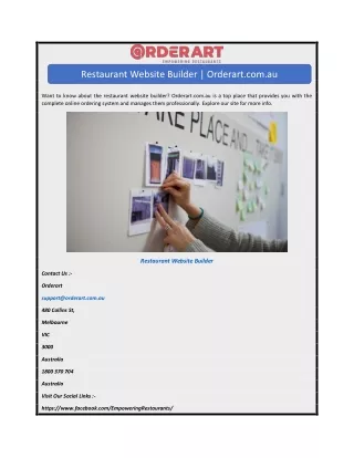 restaurant website builder orderart com au