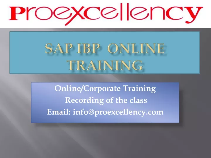 sap ibp online training