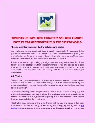 benefits of using grid strategy and grid trading