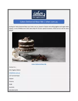 Cakes Delivered Near Me  Isher.com