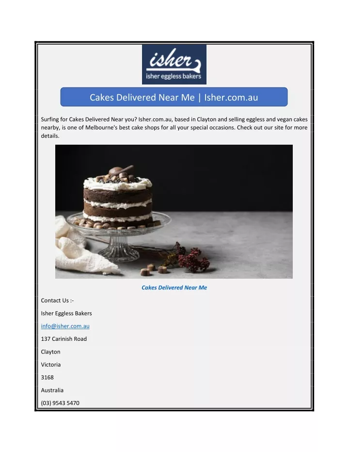 cakes delivered near me isher com au