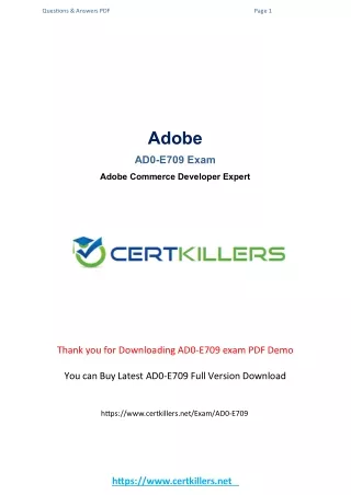 AD0-E709 Questions And Answers - Adobe - Certkillers