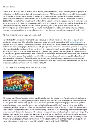 PG slots, easy to break, get real money