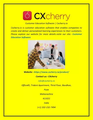 Customer Education Software  Cxcherry.io