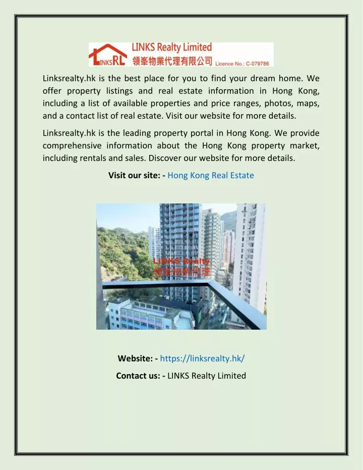 linksrealty hk is the best place for you to find