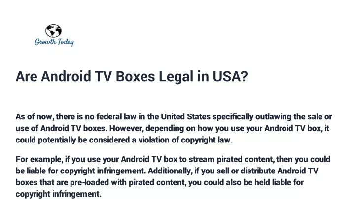 are android tv boxes legal in usa