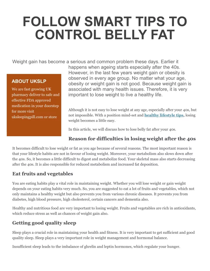 follow smart tips to control belly fat