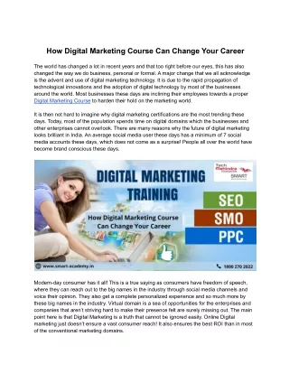 how digital marketing course can change your
