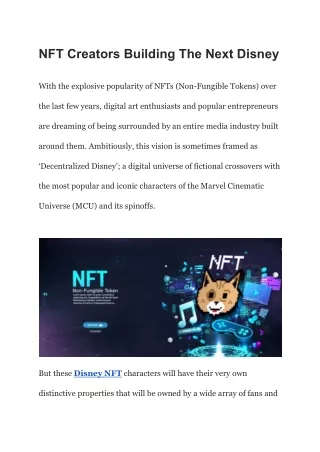 Disney NFT is rumored to be acquiring an NFT collection