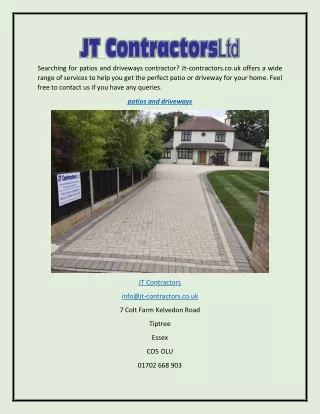 Patios And Driveways  Jt-contractors.co.uk