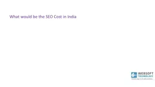 what would be the seo cost in india