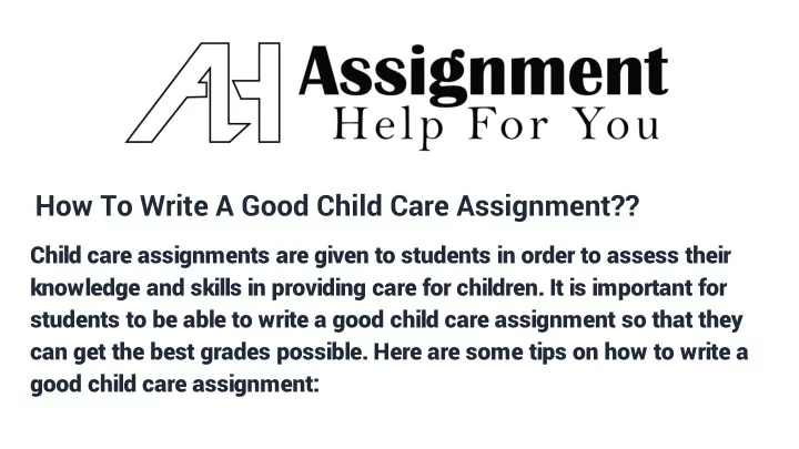 child care level 1 assignments