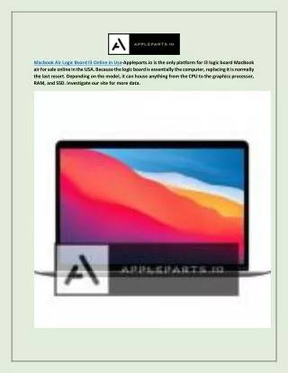 Macbook Air Logic Board I3 Online in Usa  Appleparts.io