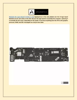 Macbook Air Logic Board I5 Online in Usa  Appleparts.io