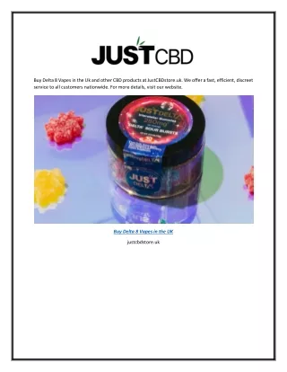 Buy Delta 8 Vapes in the Uk | Justcbdstore.uk
