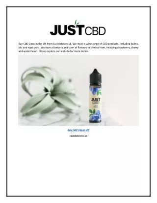 Buy Cbd Vapes Uk | Justcbdstore.uk