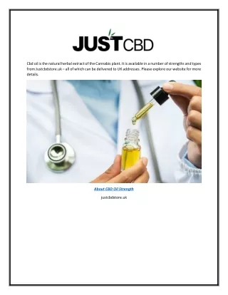 About Cbd Oil Strength | Justcbdstore.uk