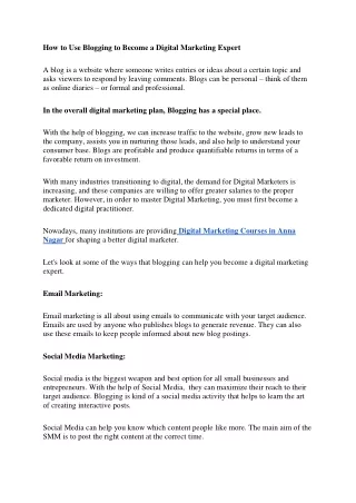 how to use blogging to become a digital marketing