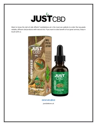 Cbd Oil Side Effects | Justcbdstore.uk