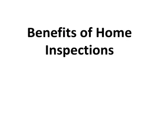 Benefits of Home Inspections
