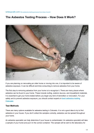 The Asbestos Testing Process How Does It Work