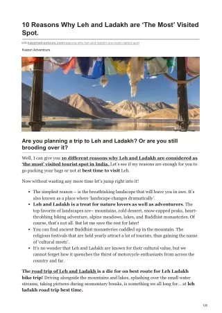 10 reasons why leh and ladakh are the most