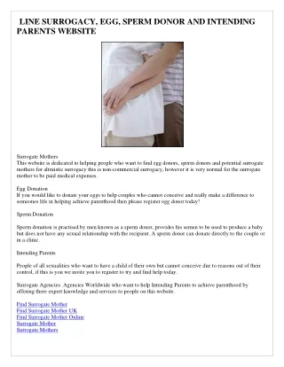 line surrogacy egg sperm donor and intending