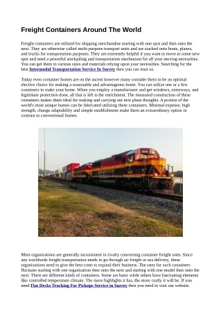 freight containers around the world