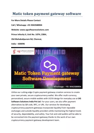 matic token payment gateway software