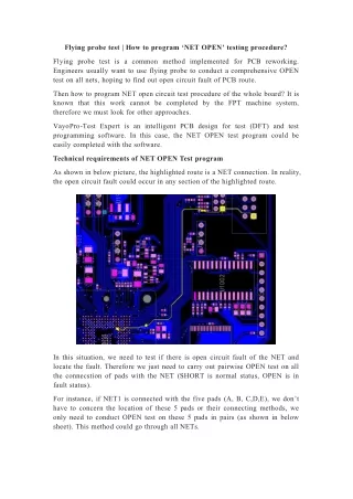 Flying probe test | How to program ‘NET OPEN’ testing procedure?