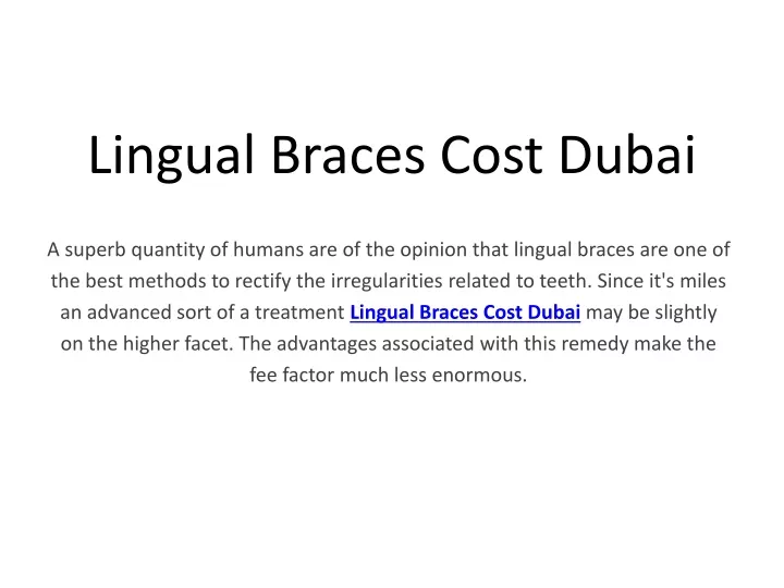 lingual braces cost dubai