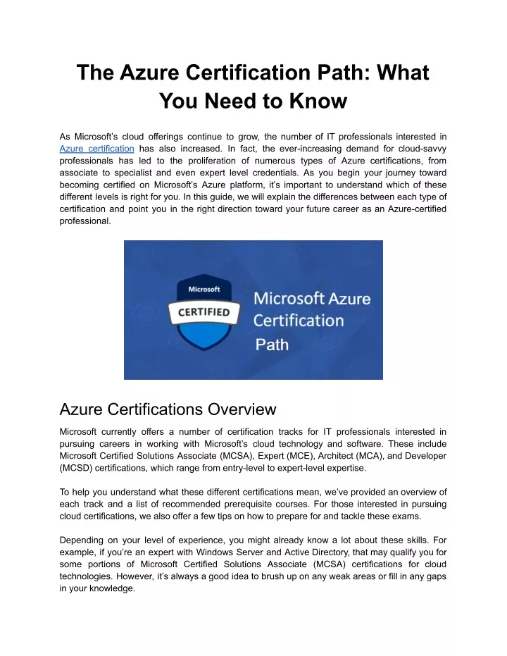 the azure certification path what you need to know